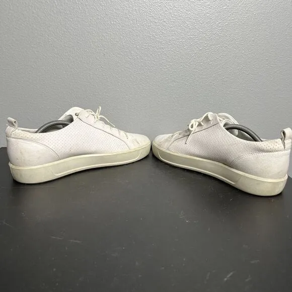 ECCO Danish Design Fashion Sneakers Shoes Size 10 Men's Perforated Leather White
