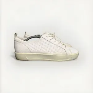 ECCO Danish Design Fashion Sneakers Shoes Size 10 Men's Perforated Leather White