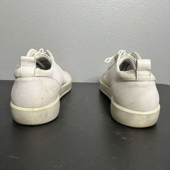 ECCO Danish Design Fashion Sneakers Shoes Size 10 Men's Perforated Leather White