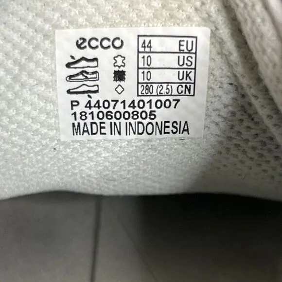 ECCO Danish Design Fashion Sneakers Shoes Size 10 Men's Perforated Leather White