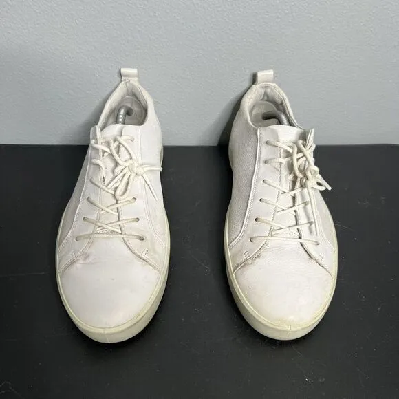ECCO Danish Design Fashion Sneakers Shoes Size 10 Men's Perforated Leather White
