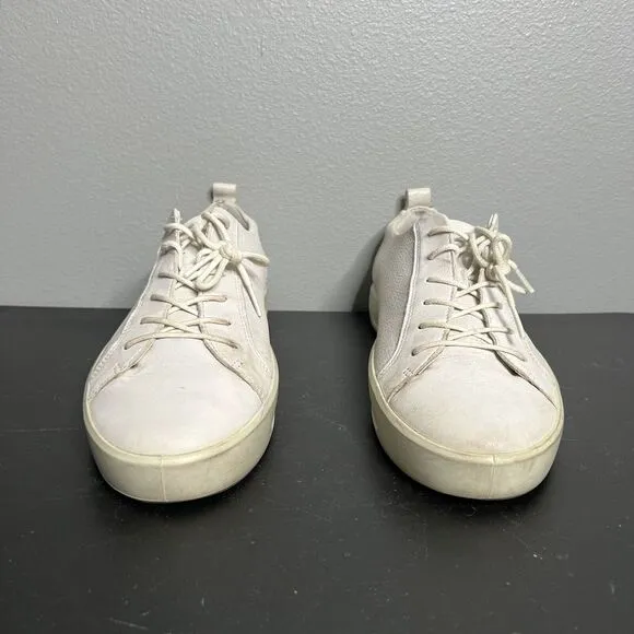 ECCO Danish Design Fashion Sneakers Shoes Size 10 Men's Perforated Leather White