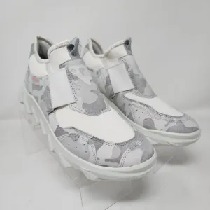 Ecco Hiking Shoes Womens 8.5 Gray Camouflage MX Slip On Sneakers Logo Streetwear