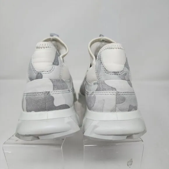 Ecco Hiking Shoes Womens 8.5 Gray Camouflage MX Slip On Sneakers Logo Streetwear