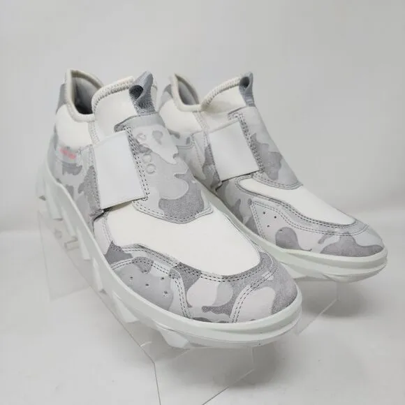 Ecco Hiking Shoes Womens 8.5 Gray Camouflage MX Slip On Sneakers Logo Streetwear