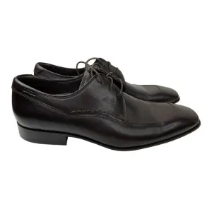 Ecco Men's Brown Leather Apron Toe Derby Dress Shoes Size EU 41/US 8-8.5