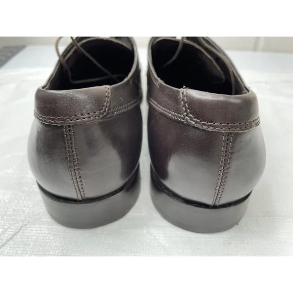 Ecco Men's Brown Leather Apron Toe Derby Dress Shoes Size EU 41/US 8-8.5