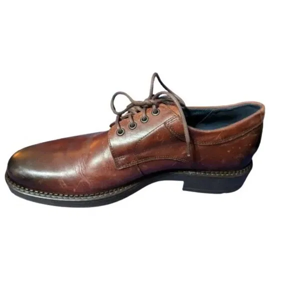 Ecco Mens Brown Leather Oxford Dress Shoes