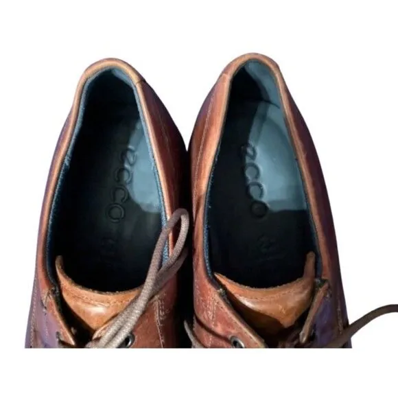 Ecco Mens Brown Leather Oxford Dress Shoes
