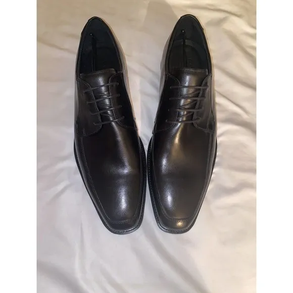 ECCO Men's Calcan Apron‎ Toe Tie Black Dress Lace Up Shoes Size 13-13.5 EU 47
