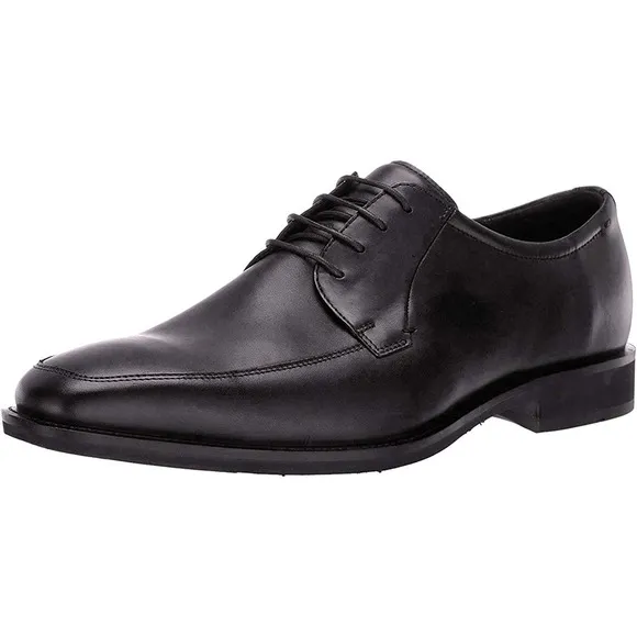 ECCO Men's Calcan Apron‎ Toe Tie Black Dress Lace Up Shoes Size 13-13.5 EU 47