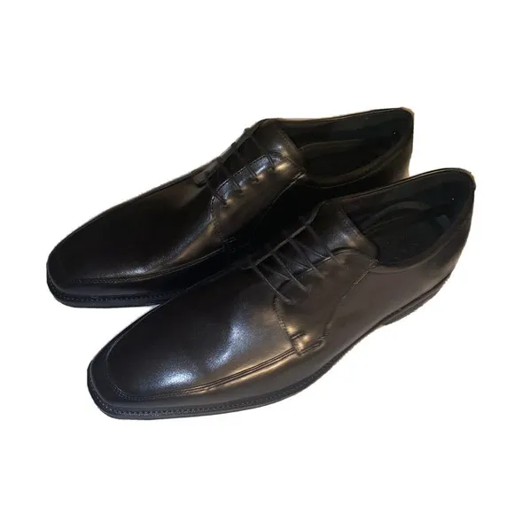 ECCO Men's Calcan Apron‎ Toe Tie Black Dress Lace Up Shoes Size 13-13.5 EU 47