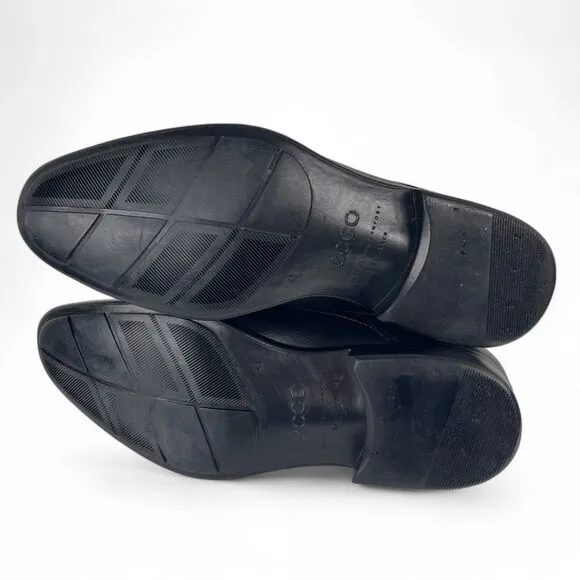Ecco Men’s Shoes Citytray Cap Toe Tie Oxford Black Leather Dress Size 9-9.5 US