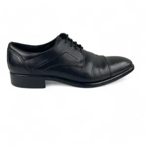 Ecco Men’s Shoes Citytray Cap Toe Tie Oxford Black Leather Dress Size 9-9.5 US