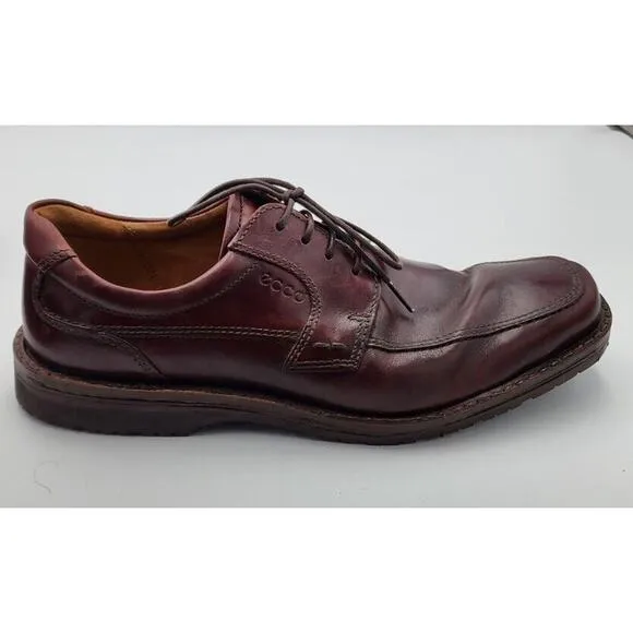 Ecco Mens Size 46 EU 12 US EUC Extra Wide Seattle Brown Leather Vibram Oxfords