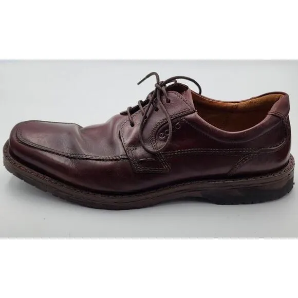 Ecco Mens Size 46 EU 12 US EUC Extra Wide Seattle Brown Leather Vibram Oxfords