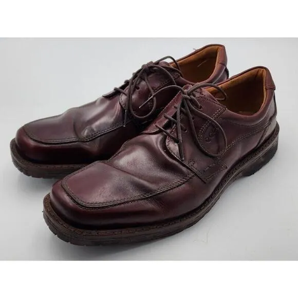 Ecco Mens Size 46 EU 12 US EUC Extra Wide Seattle Brown Leather Vibram Oxfords