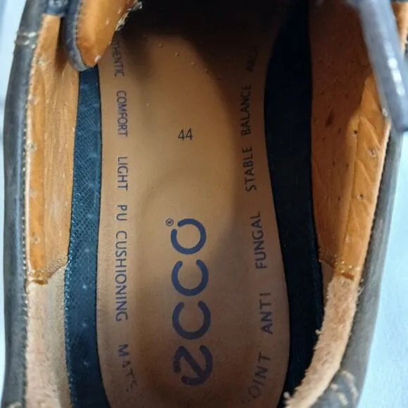 Ecco Shoes Mens 44 US 10 10.5 Fusion Leather Derby Shoe Nubuck Brown Tie Bicycle