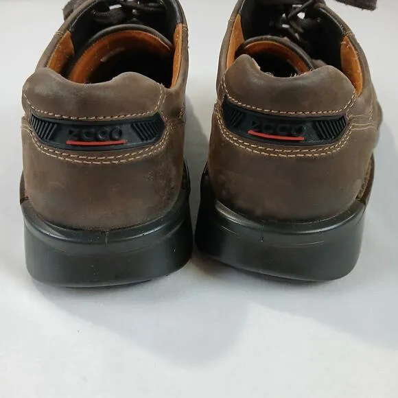 Ecco Shoes Mens 44 US 10 10.5 Fusion Leather Derby Shoe Nubuck Brown Tie Bicycle