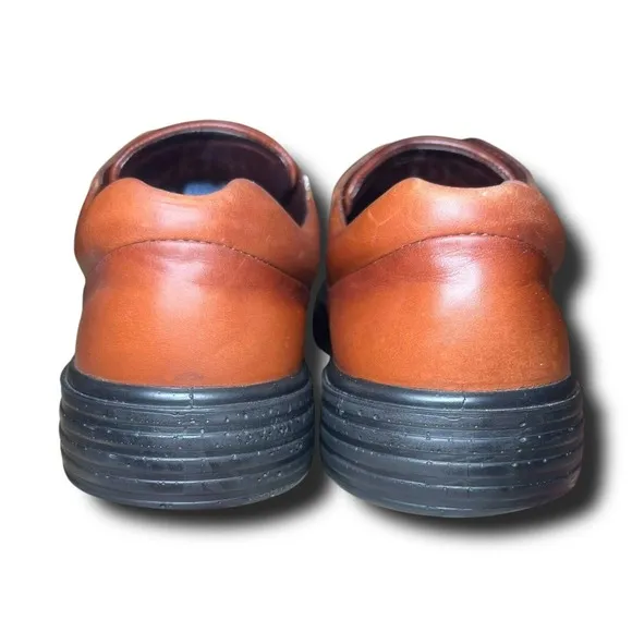 Ecco Soft 43 US 10 Brown Leather Lace Up Oxford Moc Toe Dress Men Preppy Shoes