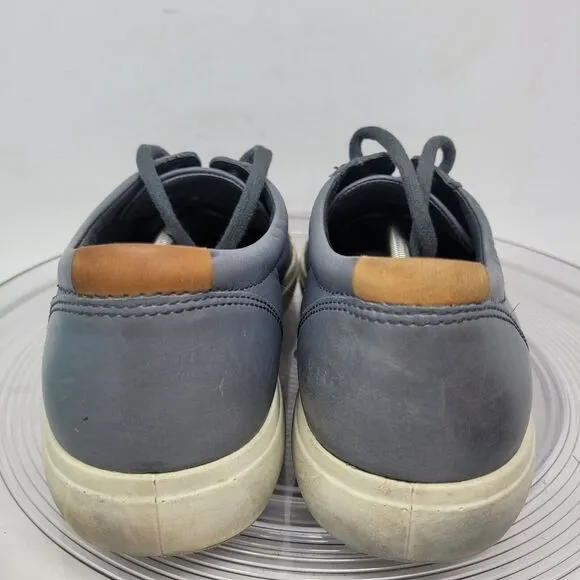 Ecco Soft 7 Sneakers Shoes Gray Leather Mens Size EU 44 US 10 - 10.5 Comfort EXC