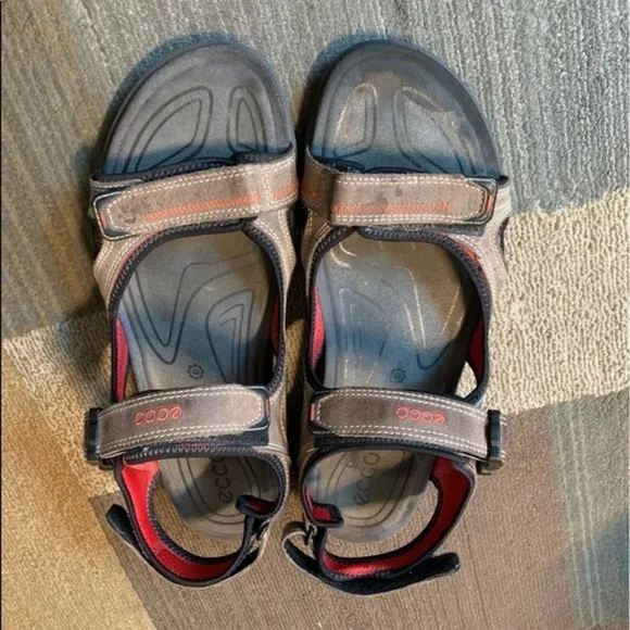 Ecco Yucatán Receptor Hiking Sandals Shoes Brown Leather Size 48 Size 13