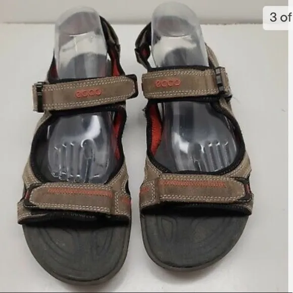 Ecco Yucatán Receptor Hiking Sandals Shoes Brown Leather Size 48 Size 13