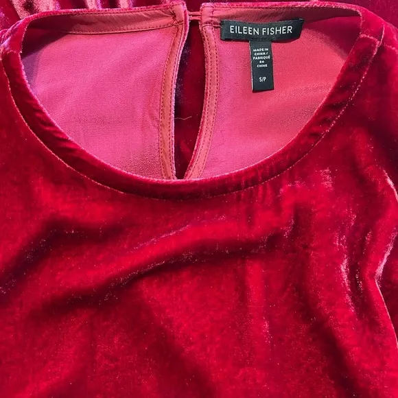 Eileen Fisher Classic Red Velvet Dress
