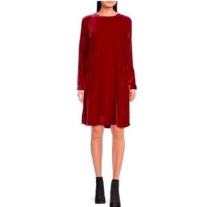 Eileen Fisher Classic Red Velvet Dress