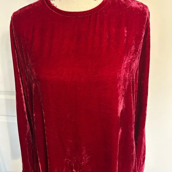 Eileen Fisher Classic Red Velvet Dress