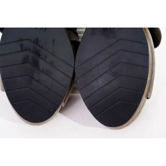 Eileen Fisher Draw Wedge Sandals Shoes Suede Women's Sz 8.5
