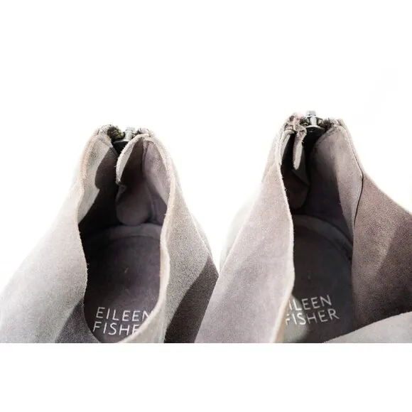 Eileen Fisher Draw Wedge Sandals Shoes Suede Women's Sz 8.5