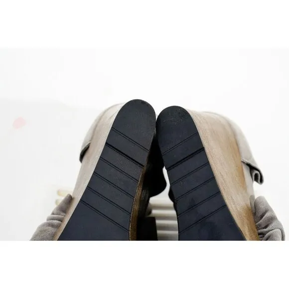 Eileen Fisher Draw Wedge Sandals Shoes Suede Women's Sz 8.5