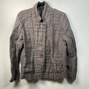 Eileen Fisher Women’s Linen Blazer Jacket Buttons Brown Medium