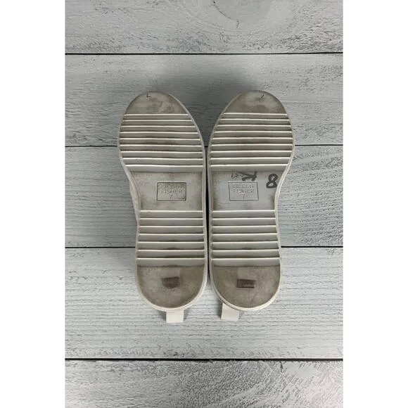 Eileen Fisher Women's Size 7 White Leather Round Platform Quilted Slip On Shoes