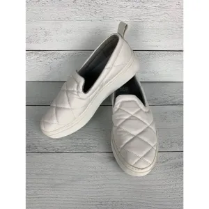Eileen Fisher Women's Size 7 White Leather Round Platform Quilted Slip On Shoes