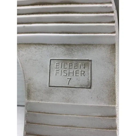 Eileen Fisher Women's Size 7 White Leather Round Platform Quilted Slip On Shoes