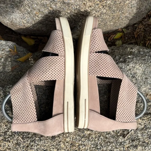 Eileen Fisher Women's Sport Perforated Nubuck Leather Platform Sandals | Barley