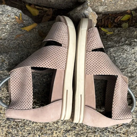 Eileen Fisher Women's Sport Perforated Nubuck Leather Platform Sandals | Barley