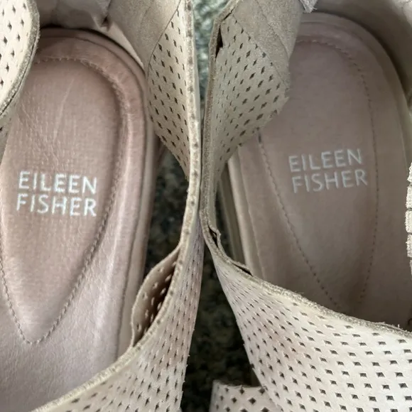 Eileen Fisher Women's Sport Perforated Nubuck Leather Platform Sandals | Barley