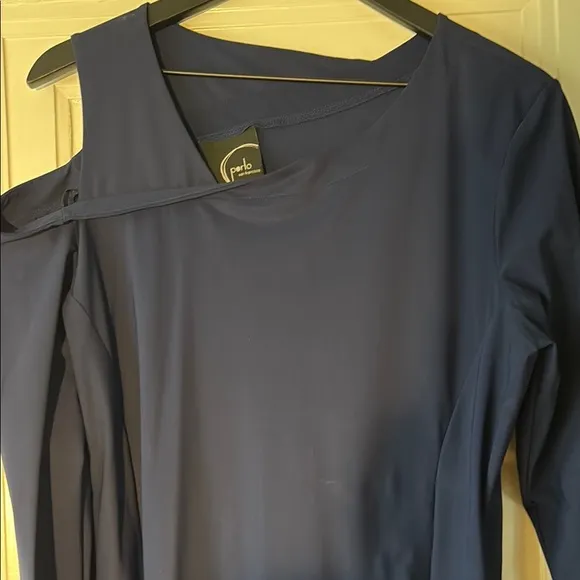 Elegant Navy Blue Asymmetrical Dress