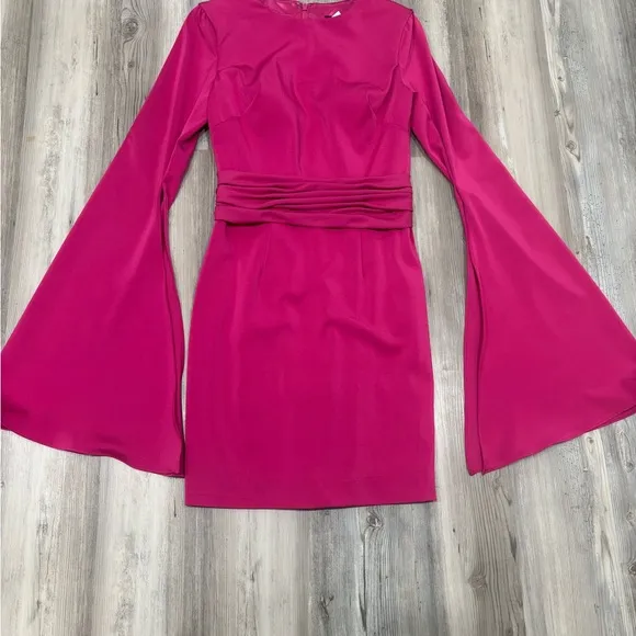Elegant Pink Cape Sleeve Dress NWT