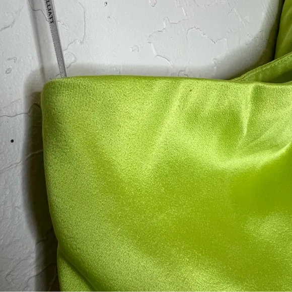 Eliat Elegant Lime Green One-Shoulder Dress Medium