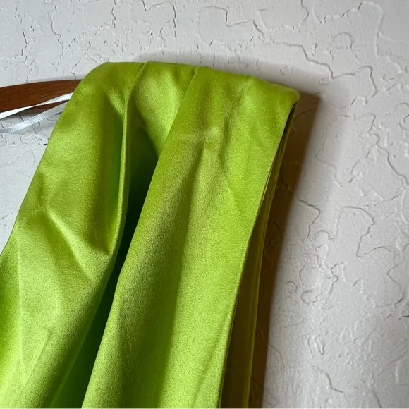 Eliat Elegant Lime Green One-Shoulder Dress Medium