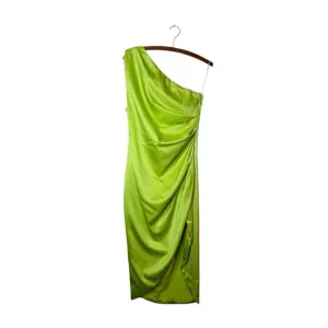Eliat Elegant Lime Green One-Shoulder Dress Medium