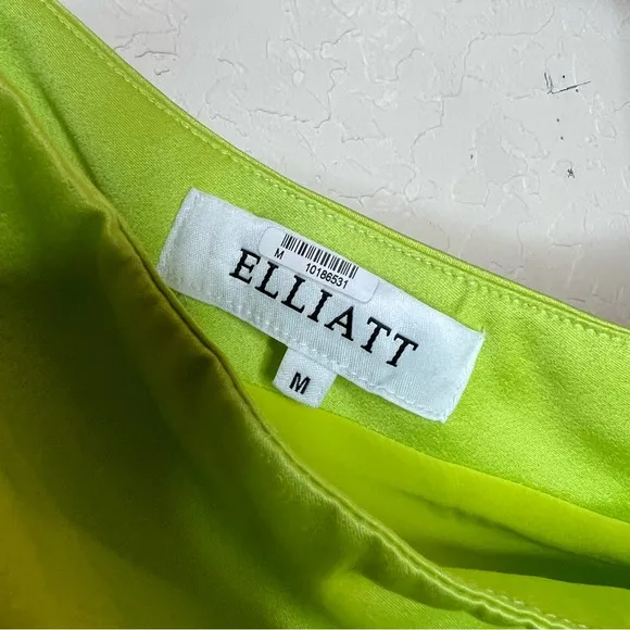 Eliat Elegant Lime Green One-Shoulder Dress Medium