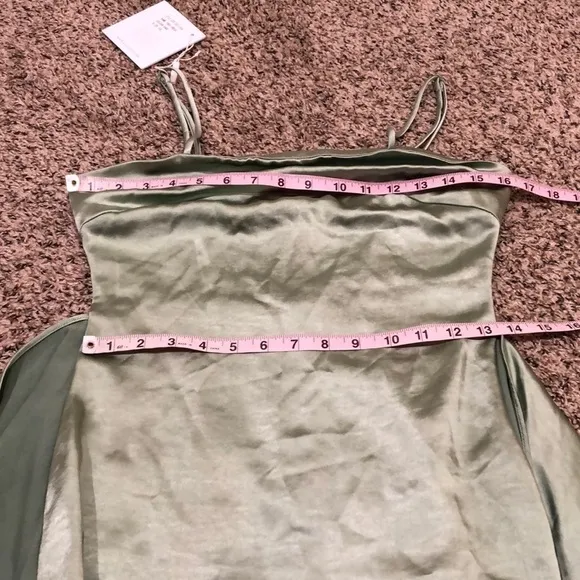 Eliatt Thea Cocktail Dress Size XS Sage Green Wrap Asymmetrical Hem