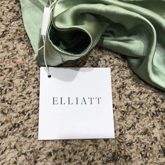 Eliatt Thea Cocktail Dress Size XS Sage Green Wrap Asymmetrical Hem