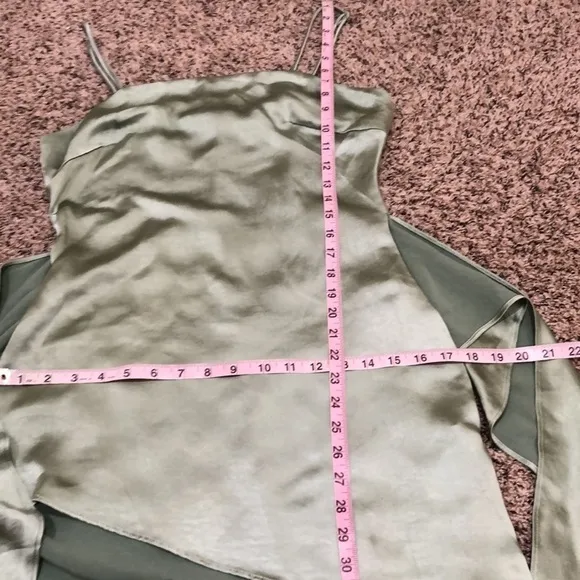 Eliatt Thea Cocktail Dress Size XS Sage Green Wrap Asymmetrical Hem