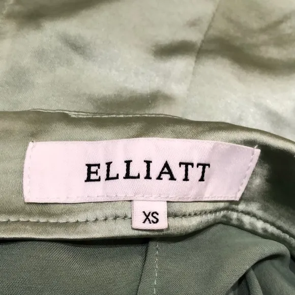 Eliatt Thea Cocktail Dress Size XS Sage Green Wrap Asymmetrical Hem